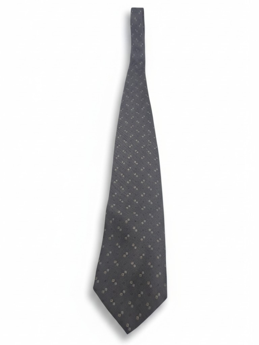 Stafford Men's 100% Silk Gray Geometric Pattern Pointed Necktie Tie
